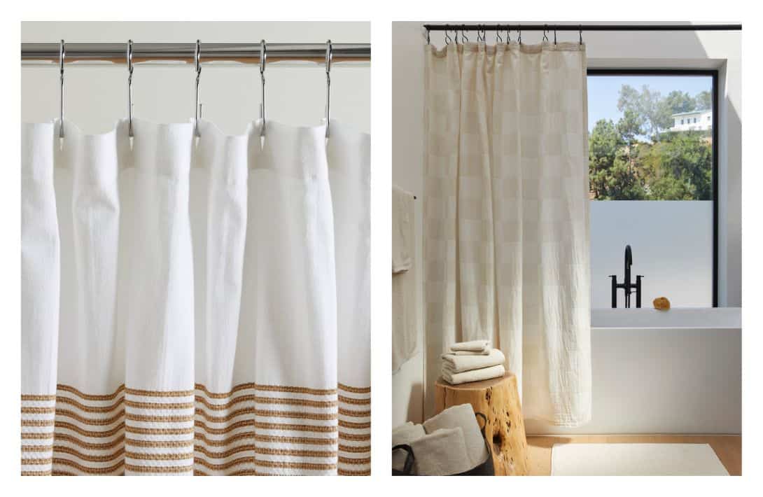 9 Eco-Friendly Shower Curtains & Liners For A Clean Person & Planet Images by Parachute #ecofriendlyshowercurtains #ecofriendlyshowercurtainliners #ecoshowercurtains #sustainableshowercurtains #sustainableshowercurtainliners #naturalsustainableshowercurtains #sustainablejungle