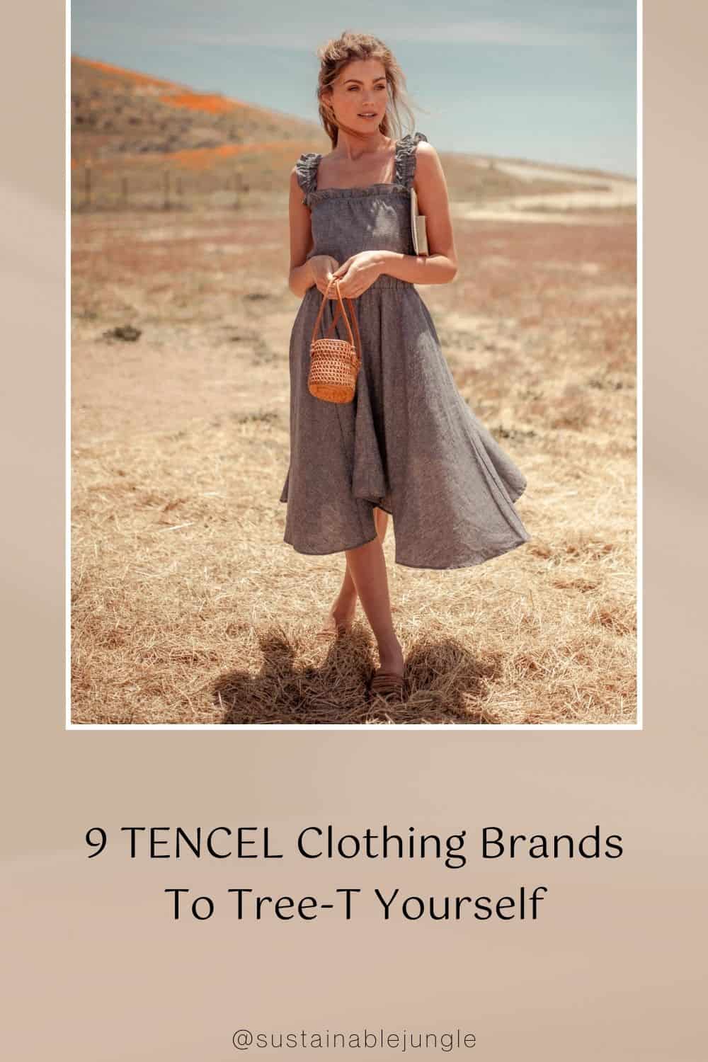 9 TENCEL Clothing Brands To Tree-T Yourself Image by VALANI #tencelclothing #tencellyocellclothing #lyocellclothing #tencelfabricclothing #tencelclothingbrands #tencelclothingforwomen #sustainablejungle