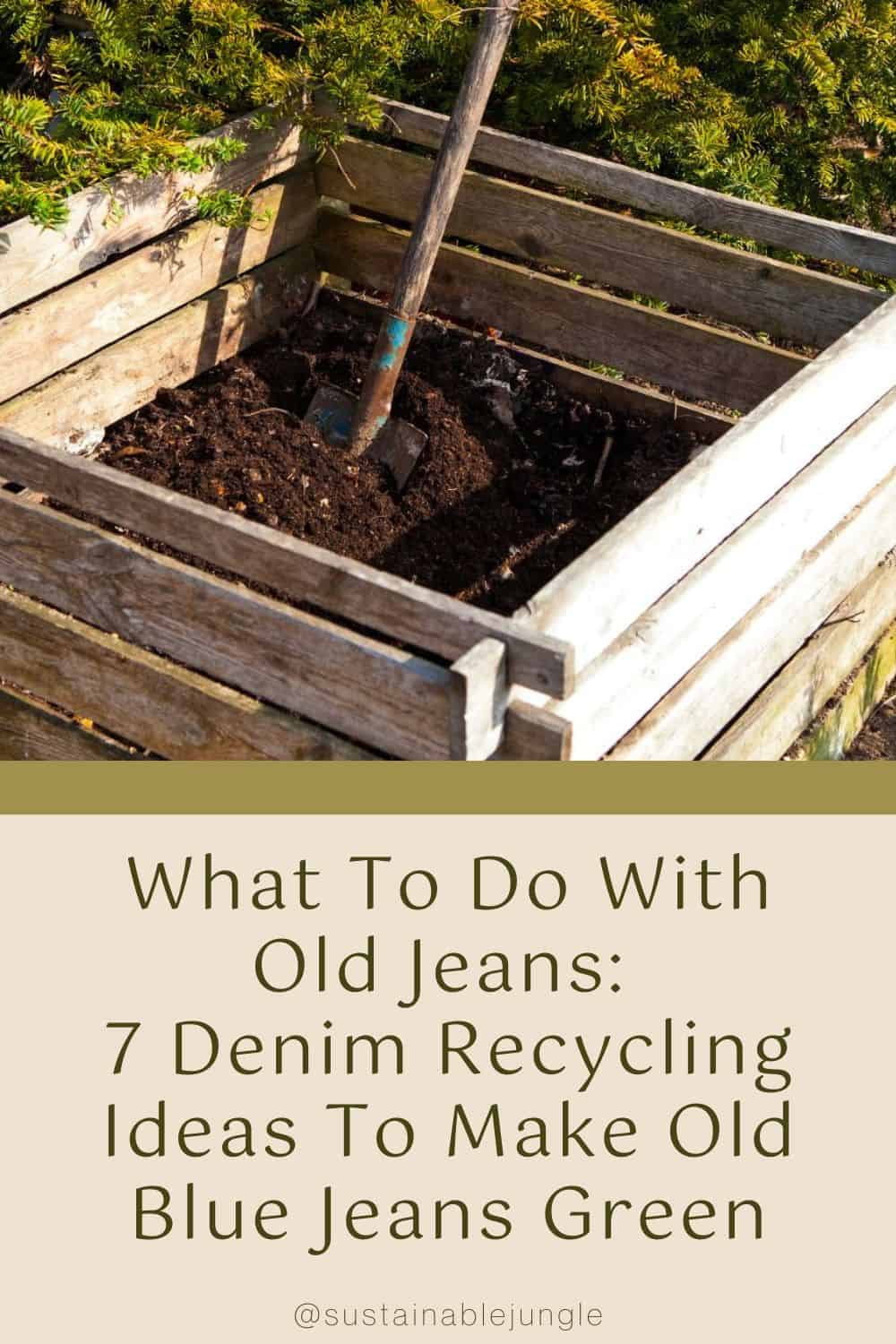 What To Do With Old Jeans: 7 Denim Recycling Ideas To Make Old Blue Jeans Green Image by fotomem via Getty Images on Canva Pro #whattodowitholdjeans #upcyclewhattodowitholdjeans #whattodowitholddenimjeans #denimrecycling #denimrecyclingprograms #denimrecyclingprojects #sustainablejungle