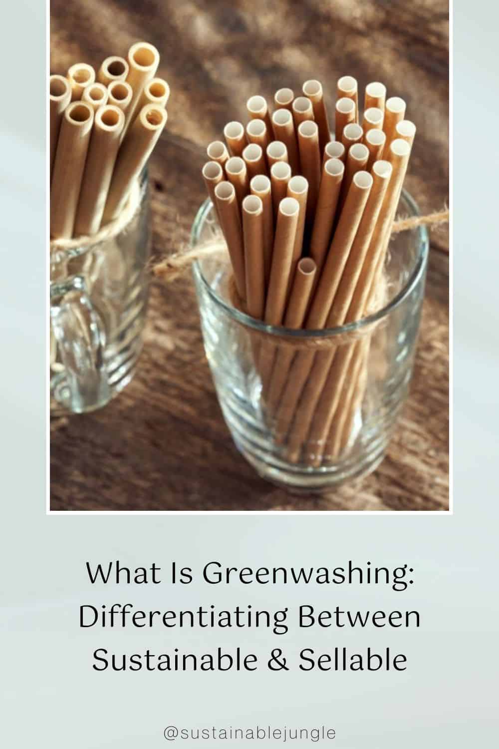 What Is Greenwashing: Differentiating Between Sustainable & Sellable Image by madeleinesteinbach via Canva Pro #whatisgreenwashing #whatdoesgreenwashingmean #greenwashingdefinition #sustainablejungle