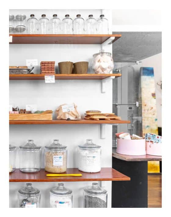14 Zero Waste Stores in Portland, Oregon for a Package Free PDX Image by Replenish Refill Shop #zerowastestoresportland #zerowastegrocerystoresportland #zerowastestoreportlandoregon #portlandzerowastestores #bulkstoresportland #bulkfoodportland #sustainablejungle