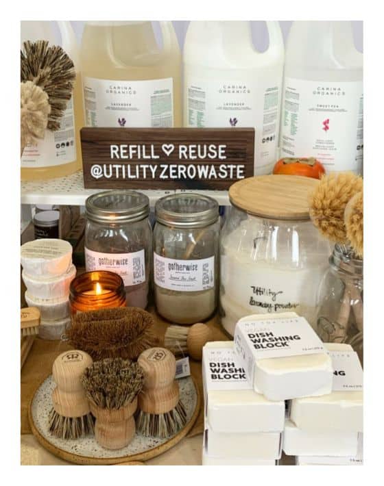 14 Zero Waste Stores in Portland, Oregon for a Package Free PDX Image by Utility Refill & Reuse #zerowastestoresportland #zerowastegrocerystoresportland #zerowastestoreportlandoregon #portlandzerowastestores #bulkstoresportland #bulkfoodportland #sustainablejungle