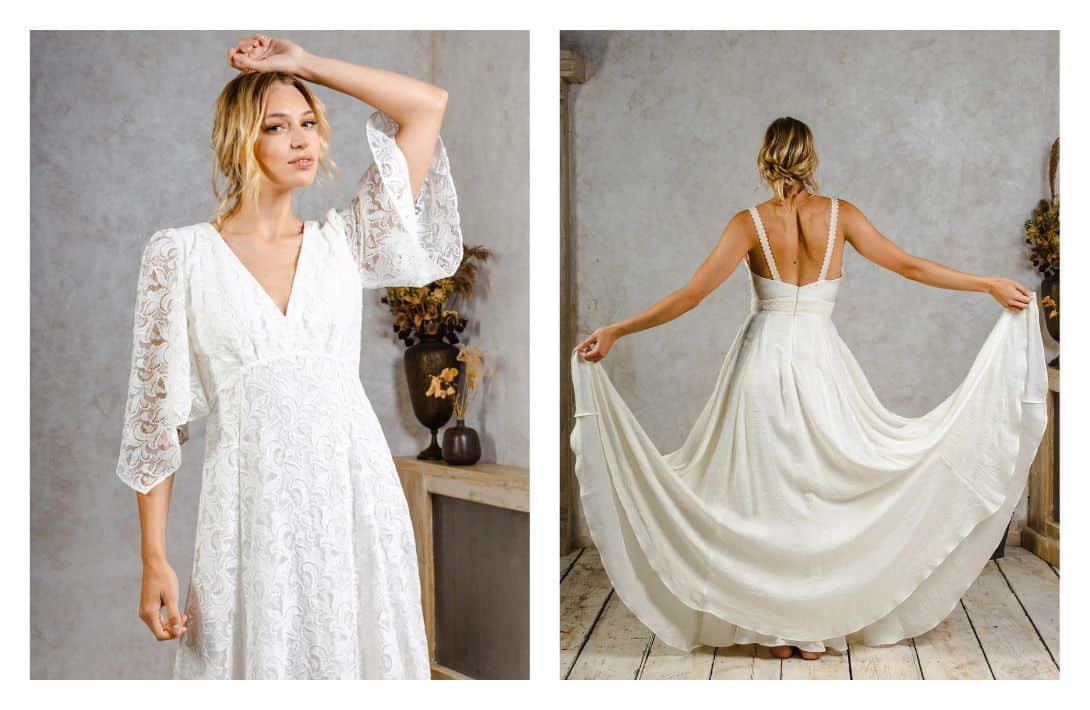 13 Eco-Friendly & Sustainable Wedding Dresses To Naturally Tie The Knot Images by Indiebride #sustainableweddingdresses #sustainableweddingdressdesigners #affordablesustainableweddingdresses #allnaturalweddingdresses #naturalfiberweddingdresses #sustainableweddingdressused #sustainablejungle