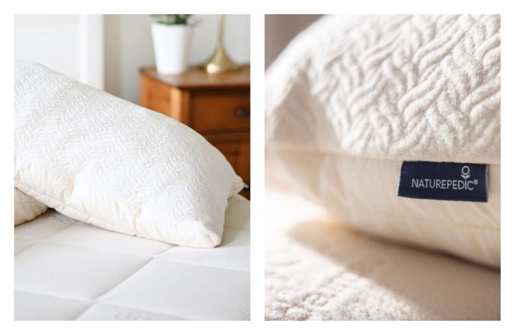 9 Sustainable & Eco-Friendly Pillows For The Best Green DreamsImages by Naturepedic#ecofriendlypillows #ecofriendlythrowpillows #sustainablepillows #ecofriendlymemoryfoampillows #naturalecofriendlypillows #sustainablebedpillows #sustainablejungle