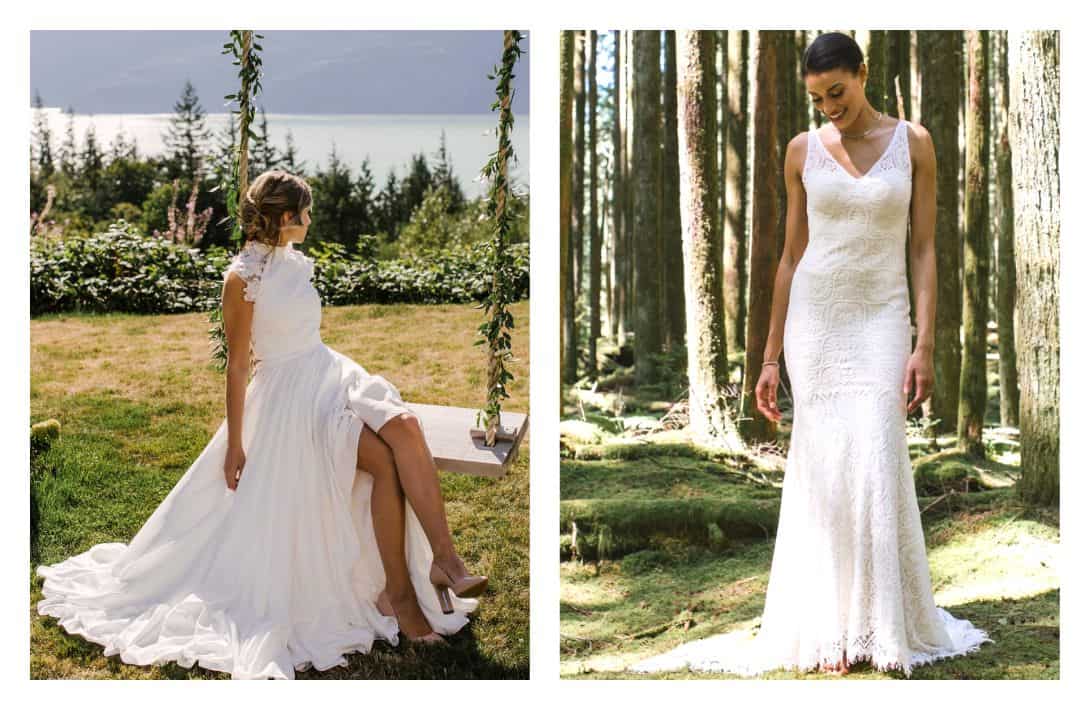 13 Eco-Friendly & Sustainable Wedding Dresses To Naturally Tie The Knot Images by Pure Magnolia #sustainableweddingdresses #sustainableweddingdressdesigners #affordablesustainableweddingdresses #allnaturalweddingdresses #naturalfiberweddingdresses #sustainableweddingdressused #sustainablejungle