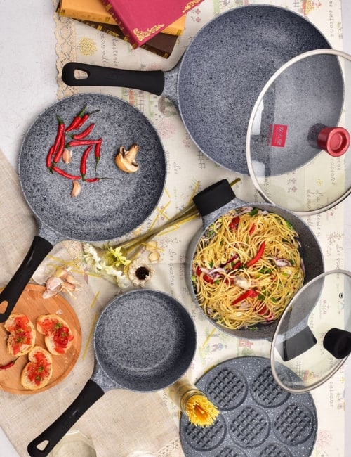 Is Granite Cookware Safe? 7 Brands For a Forever Chemical-Free Kitchen Images by Cooker King #granitecookware #isgranitecookwaresafe #nonstickgranitecookware #nontoxicgranitecookware #granitestonecookware #bestgranitestonecookware #isgranitestonecookwarenontoxic #sustainablejungle