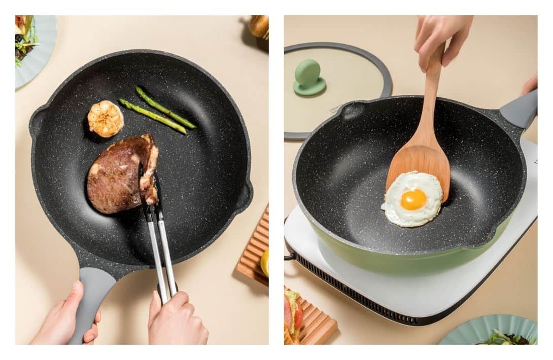 ESLITE LIFE Frying Pan Set with Lids Nonstick Skillet Set Egg