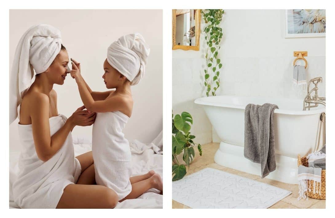 Zero Waste Bathroom Essentials: 15 Sustainable Swaps & Products Images by Coyuchi and SOL Organics #zerowastebathroom #zerowastebathroomproducts #plasticfreebathroom #plasticfreebathroomproducts #zerowastebathroomswaps #zerowastebathroomideas #sustainablejungle