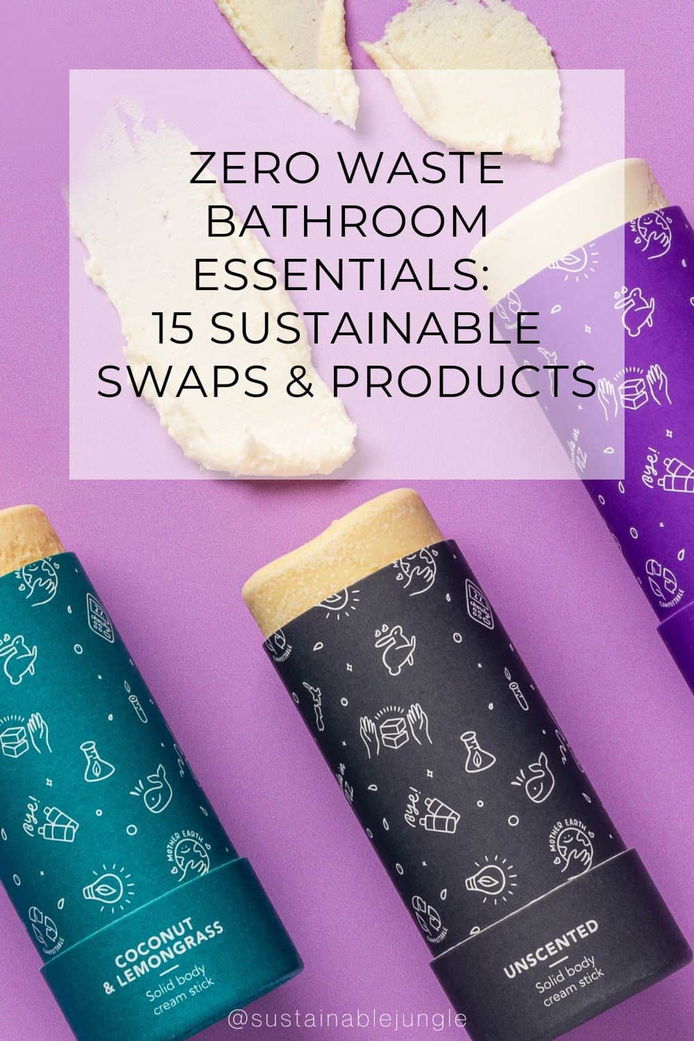 Zero Waste Bathroom Essentials: 15 Sustainable Swaps & Products Image by Ethique #zerowastebathroom #zerowastebathroomproducts #plasticfreebathroom #plasticfreebathroomproducts #zerowastebathroomswaps #zerowastebathroomideas #sustainablejungle