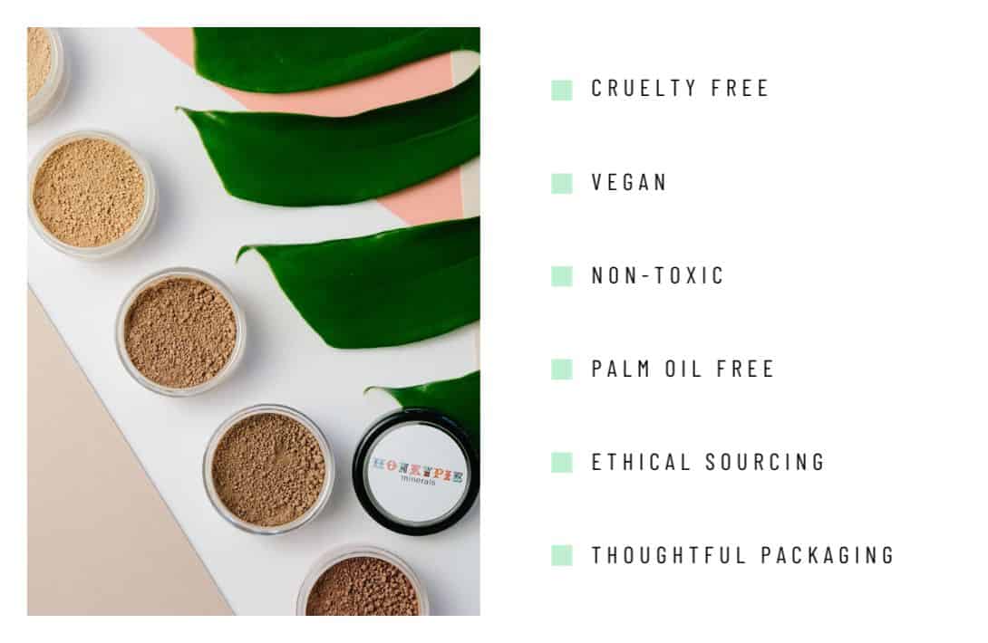 13 Ethical & Sustainable Makeup Brands Creating Eco-Friendly Cosmetics Image by Honeypie Minerals #sustainablemakeupbrands #bestsustainablemakeupbrands #sustainablecosmeticsbrands #makeupbrandsthataresustainable #ethicalmakeupbrands #ethicalmicamakeupbrands #sustainablejungle