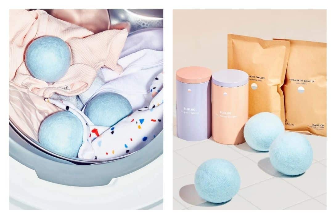 9 Reusable Dryer Balls To Put An Eco-Friendly Spin On Laundry Day Images by Blueland #dryerballs #resuabledryerballs #ecofriendlydryerballs #wooldryerballs #laundrydryerballs #ecofriendlywooldryerballs #dryerlintballs #sustainablejungle