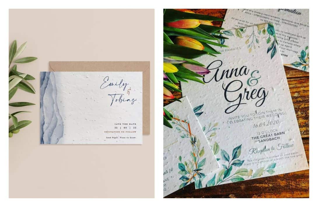 5 Eco-Friendly Wedding Invitations for a Sustainable ‘Save The Date' Images by Little Green Paper Shop #ecofriendlyweddinginvitations #ecofriendlyweddinginvites #affordableecofriendlyweddinginvitations #sustainableweddinginvitations #ecofriendlyinvitations #sustainablejungle