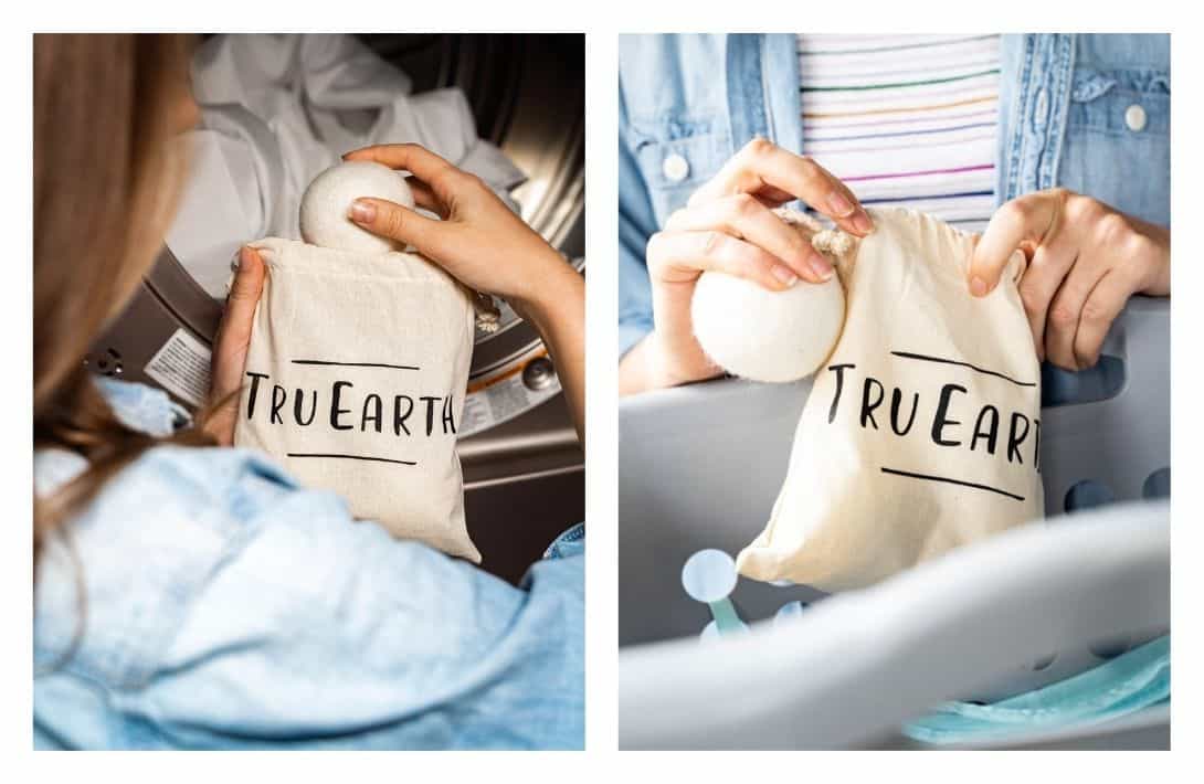 9 Reusable Dryer Balls To Put An Eco-Friendly Spin On Laundry Day Images by Tru Earth #dryerballs #resuabledryerballs #ecofriendlydryerballs #wooldryerballs #laundrydryerballs #ecofriendlywooldryerballs #dryerlintballs #sustainablejungle