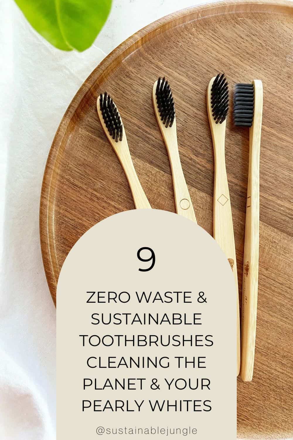 9 Zero Waste & Sustainable Toothbrushes Cleaning The Planet & Your Pearly Whites Image by Me Mother Earth #sustainabletoothbrushes #mostsustainabletoothbrush #sustainablebambootoothbrush #zerowastetoothbrush #bestzerowastetoothbrush #bambootoothbrushzerowaste #sustainablejungle