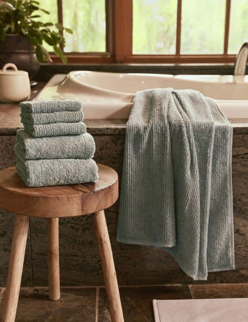 Elegant Natural Bamboo Bath Mat & Bamboo Fiber Hand Towel Set, Non