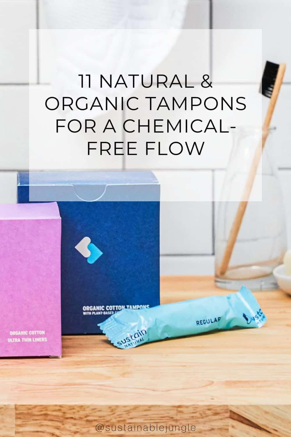 11 Natural & Organic Tampons For A Chemical-Free Flow Image by Sustain #organictampons #bestorganictampons #organicottontampons #coraorganictampons #whyorganictampons #naturalorganictampons #sustainablejungle