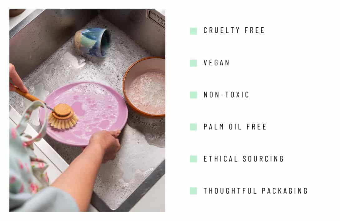 Clean Plates, Clean Planet: The 11 Best Non-Toxic Dish Soap Brands Image by Ethique #nontoxicdishsoap #bestnontoxicdishsoap #naturaldishsoap #nontoxicdishsoapbrands #allnaturaldishsoap #organicnaturaldishsoap #sustainablejungle