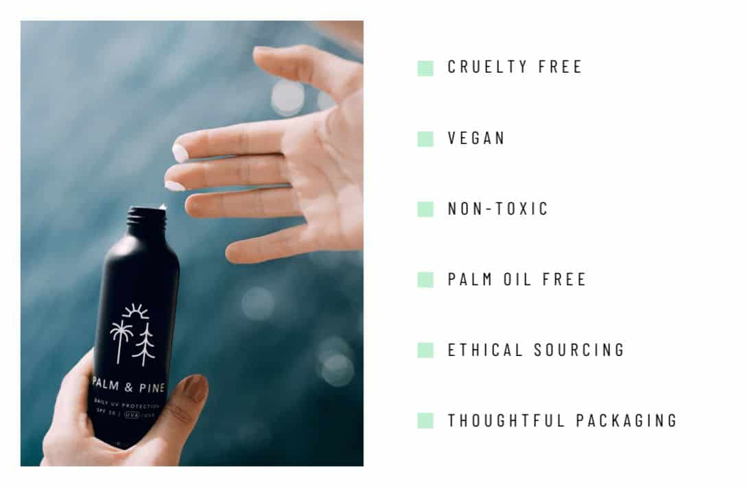 11 Zero Waste Sunscreen Alternatives For A More Sustainable SPF Image by Palm & Pine #zerowastesunscreen #sustainablesunscreen #zerowastefacesunscreen #plasticfreezerowastesunscreen #sustainablesunscreenbrands #sustainablejungle