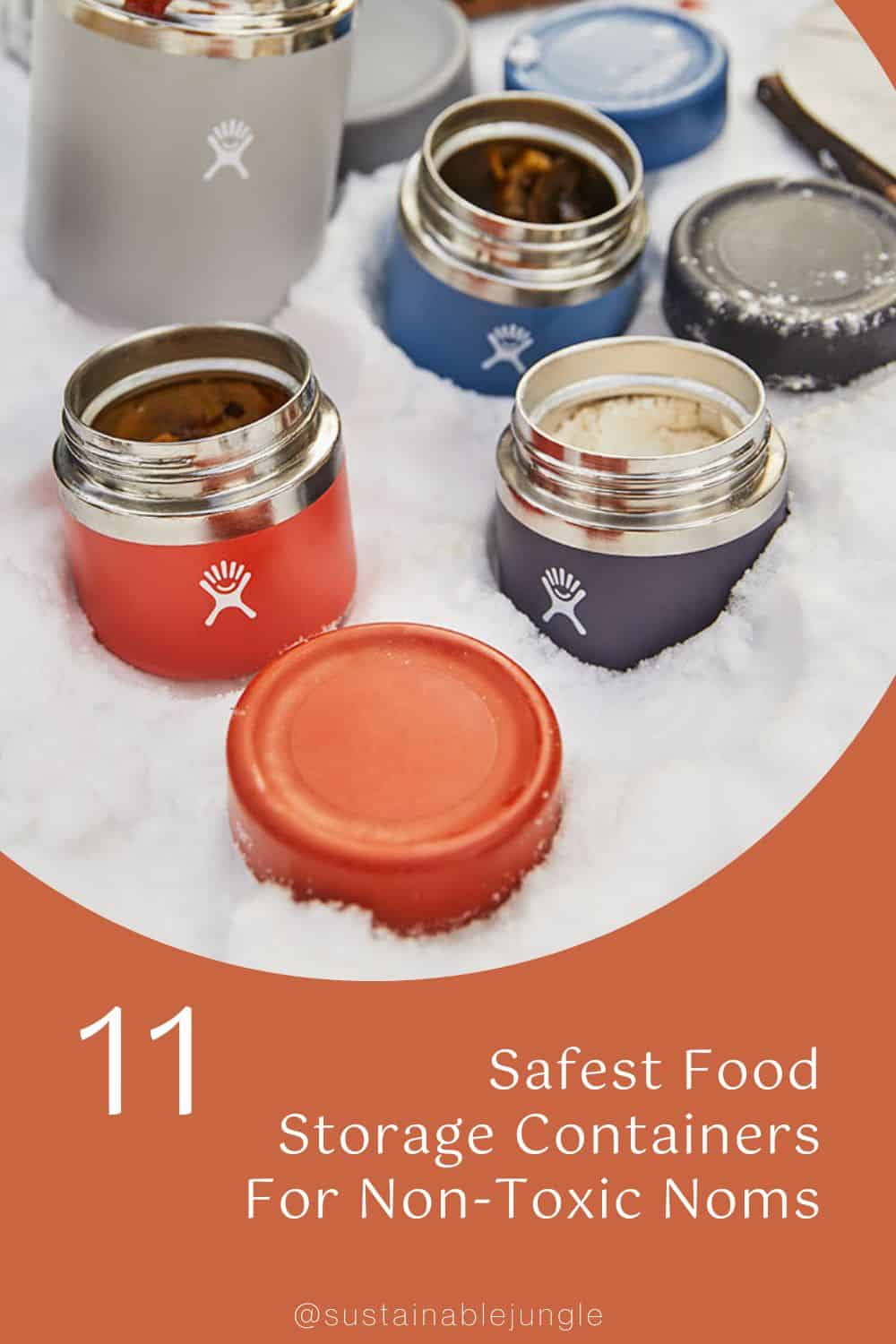 11 Safest Food Storage Containers For Non-Toxic Noms Image by Hydro Flask #safestfoodstoragecontainers #safefoodstorage #nontoxicfoodstoreagecontainers #bestnontoxicfoodstoragecontainers #safestglassgoodstoragecontainers #nontoxictupperware #sustainablejungle