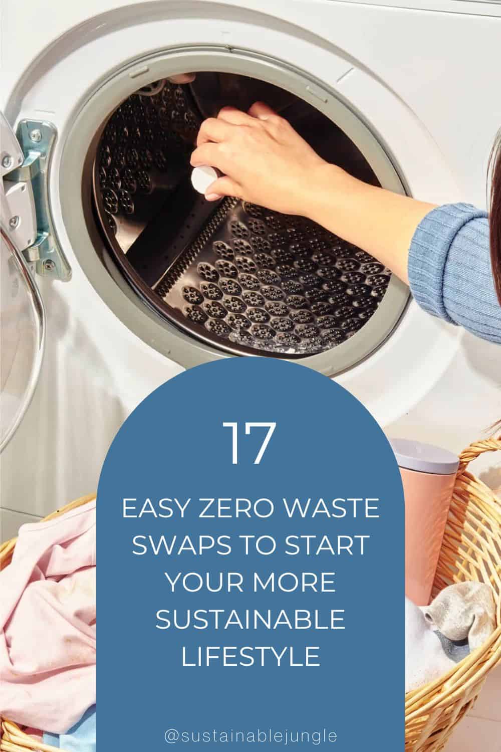 17 Easy Zero Waste Swaps To Start Your More Sustainable Lifestyle Image by Blueland #zerowasteswaps #easyzerowasteswaps #bestzrowasteswaps #sustainableswaps #sustainablekitchenswaps #sustainablebeautyswaps #sustainablejungle