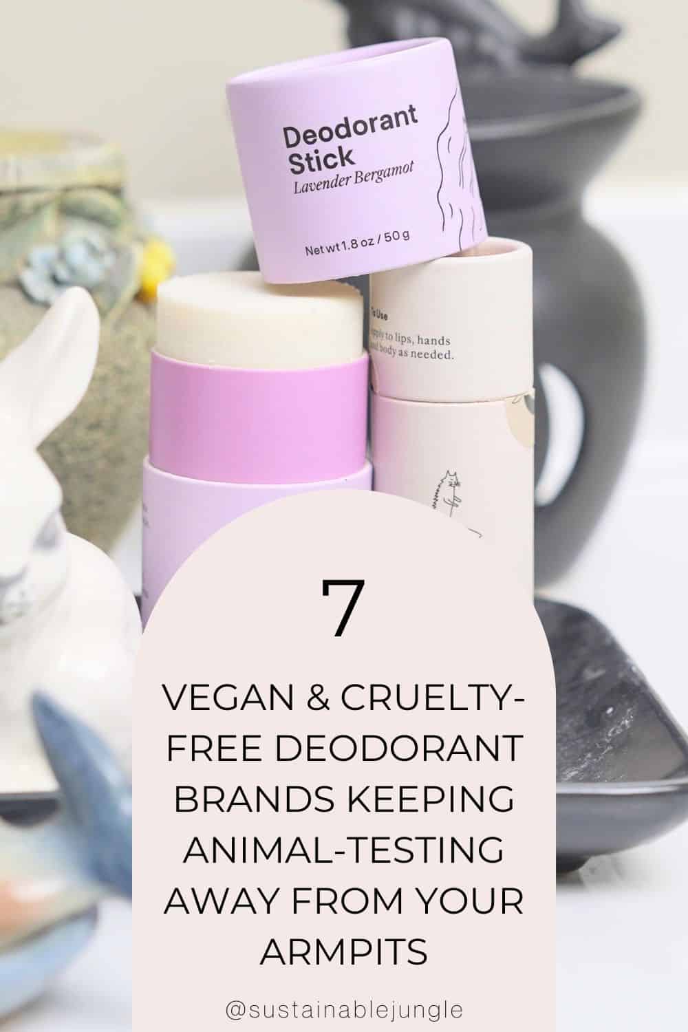 7 Vegan & Cruelty-Free Deodorant Brands Keeping Animal-Testing Away From Your Armpits Image by Sustainable Jungle #crueltyfreedeodorant #crueltyfreedeodorantbrands #deodorantcrueltyfree #vegandeodorant #bestvegandeodorant #naturalvegandeodorant