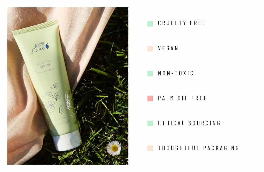 9 Cruelty-Free & Vegan Sunscreen Brands For A More Ethical Tan Image by 100% Pure #vegansunscreen #crueltyfreesunscreen #crueltyfreefacesunscreen #vegancrueltyfreesunscreen #reefsafevegansunscreen #sustainablejungle