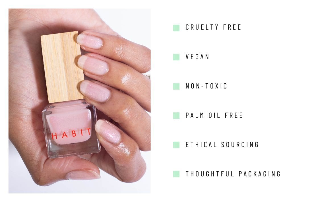 9 Non-Toxic Nail Polish Brands For a Clean Manicure & Planet Image by Habit #nontoxicnailpolish #bestnontoxicnailpolish #naturalnailpolish #naturalfingernailpolish #nontoxicnaturalnailpolish #nontoxicorganicnailpolish #sustainablejungle