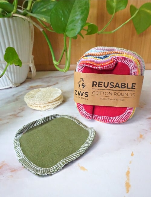 Reusable Cotton Rounds - 100% Organic Cotton Facial Rounds - ZWS