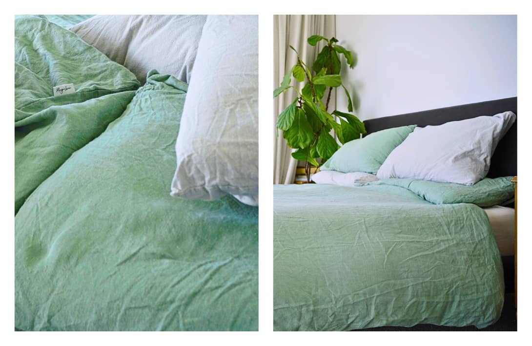 9 Affordable Linen Sheets For More Sustainable Slumber Images by Sustainable Jungle #linensheets #affordablelinensheets #linenbedding #flaxlinensheets #cheaplinenbedding #linenbedhseets #sustainablejungle