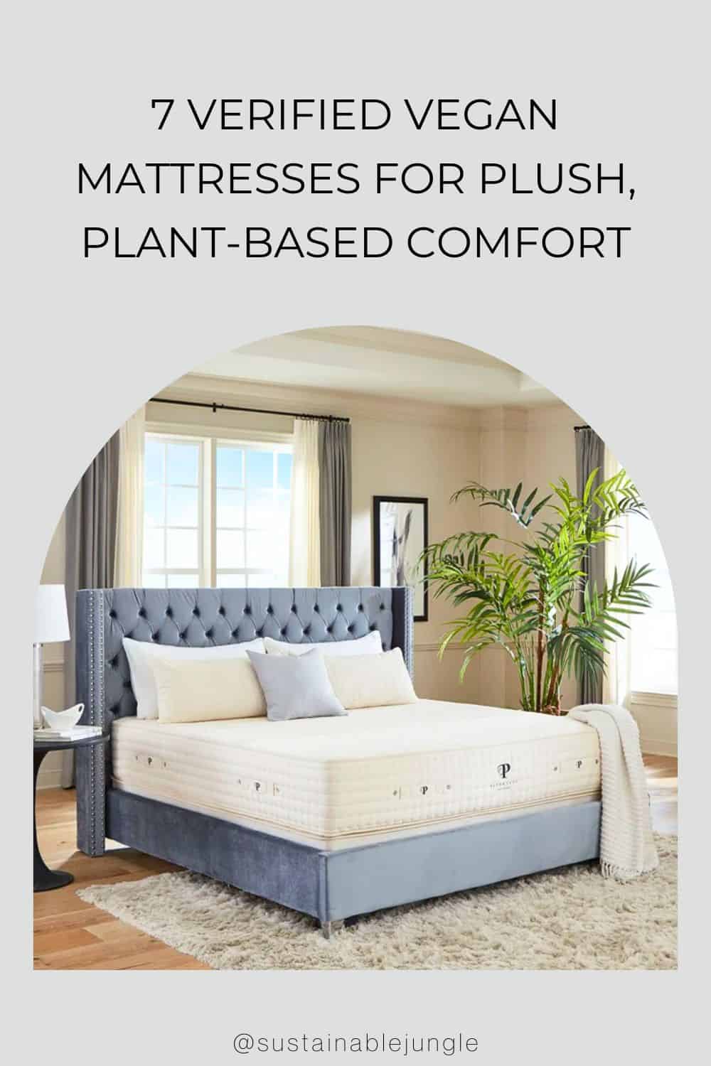 7 Verified Vegan Mattresses For Plush, Plant-Based Comfort Image by PlushBeds #veganmattress #veganmattressbrands #bestveganmattresses #organicveganmattress #avocadoveganmattress#plantbasedmattress #sustainablejungle