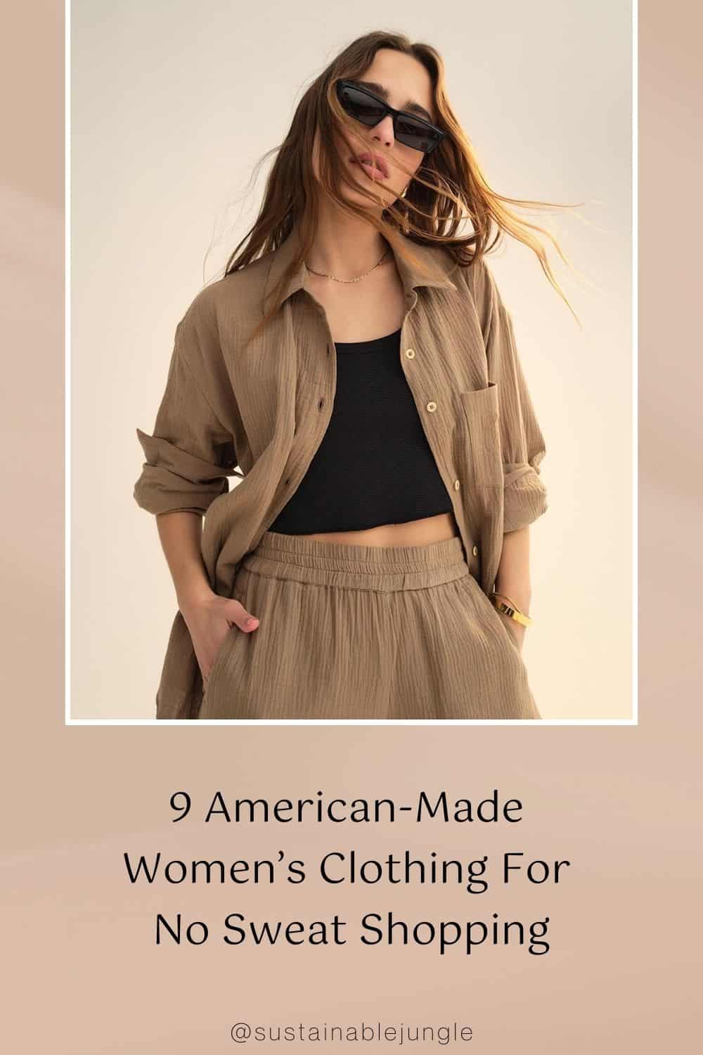 9 American-Made Womens Clothing For No Sweat Shopping Image by MATE the Label #americanmadewomensclothing #americanmadewomensclothesbrands #madeinamericawomensclothing #usawomensclothing #womensamericanmadeclothing #womensmadeinamericaclothing #sustainablejungle