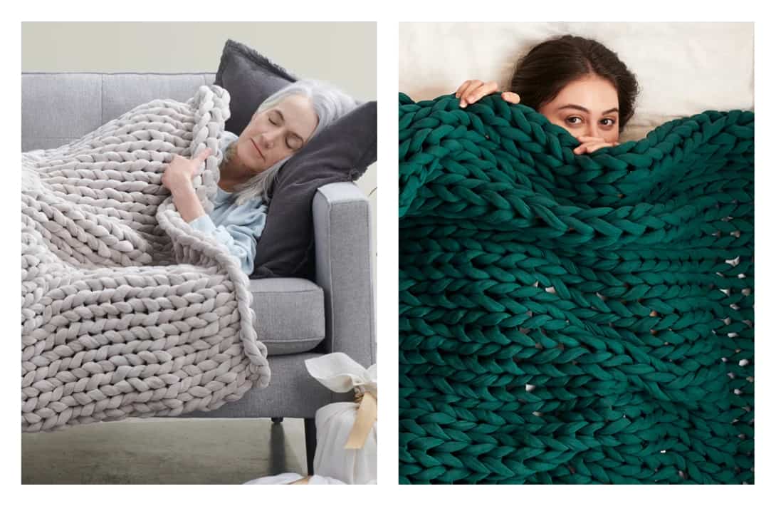 9 Sustainable Blankets For All The Eco-Friendly & Conscious Cozies Images by Bearaby #sustainableblankets #sustainablethrowblankets #ecofriendlyblankets #ecothrowblanket #sustainableweightedblankets #bestsustainableblankets #sustainablejungle