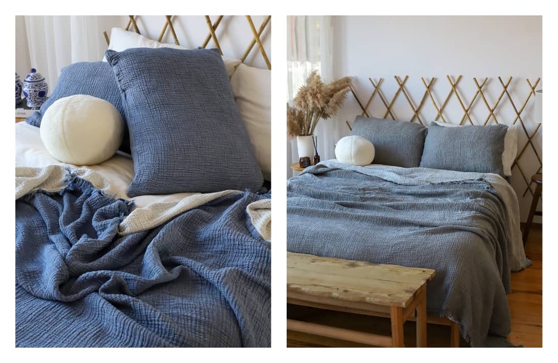 7 Organic Blankets To Warm Your Body & Cool The Earth Images by NaturLoom #organicblankets #organiccottonblankets #bestorganicblanket #organicthrowblankets #organiccottonthrows #naturalblankets #sustainablejungle