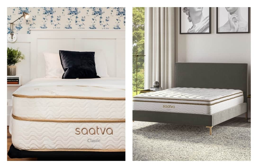 9 Eco-Friendly Mattress Brands For The Softest, Most Sustainable Sleep Images by Saatva #ecofriendlymattress #ecofriendlymattressbrands #bestecofriendlymattresses #sustainablemattressbrands #sustainablemattresses #ecofriendlyfoammattress #sustainablejungle