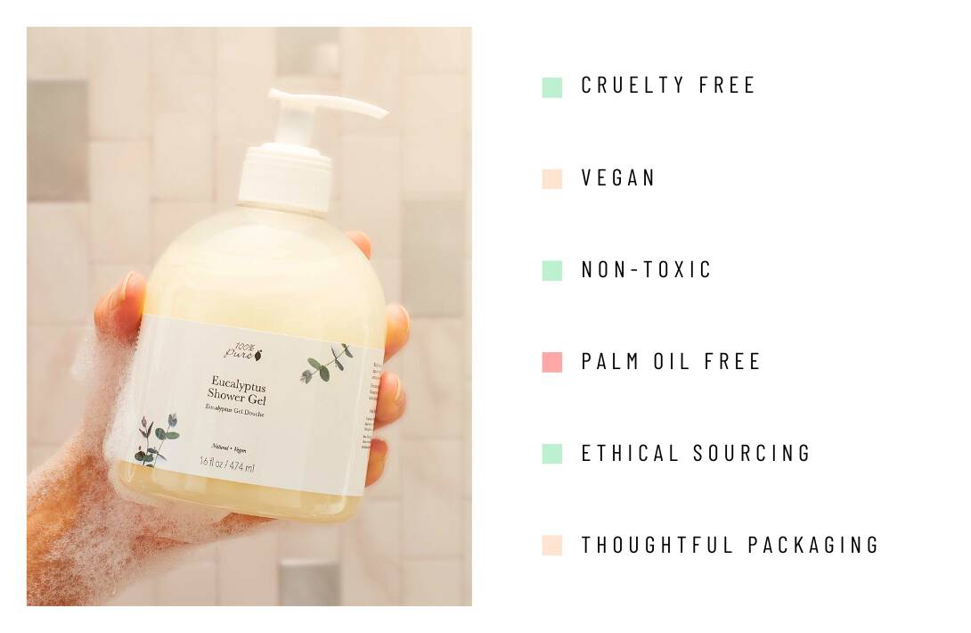 Natural Body Wash: 9 Organic Scrubs For A Cleaner Planet & Person Image by 100% Pure #naturalbodywash #bestnaturalbodywash #organicbodywash #organicbodywashbrands #bestorganicbodywash #allnaturalbodywash #sustainablejungle