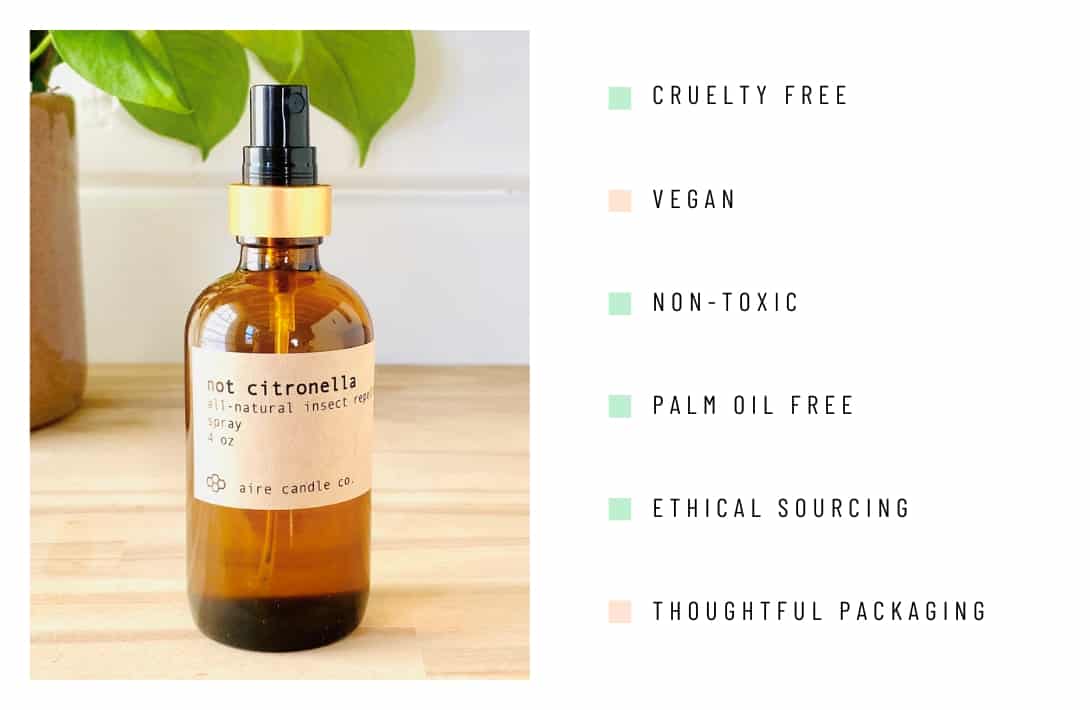 7 Natural Bug Spray Brands For A Non-Toxic Non-Mosquito Life Image by Aire Candle Co #naturalbugspray #allnaturalbugspray #naturalinsectrepellant #nontoxicbugspray #naturalmosquitorepellant #sustainablejungle