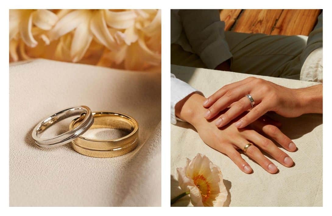 Say 'I Do' To These 11 Beautifully Crafted Sustainable Wedding Rings Images by Holden #sustainableweddingrings #sustainableweddingbands #ethicalweddingrings #ethicalweddingbands #ethicalgoldweddingrings #sustainablejungle