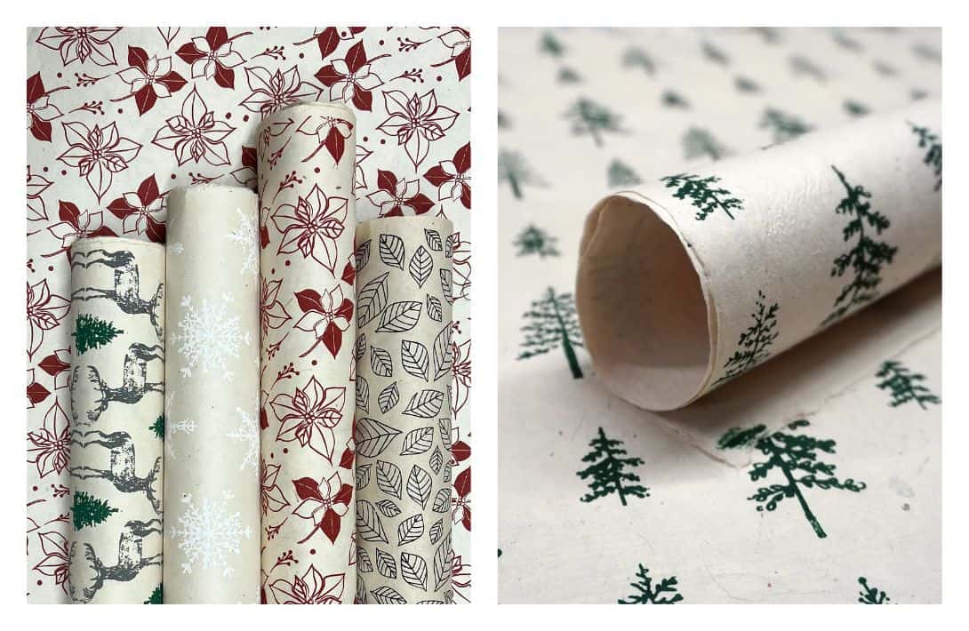 9 Best Eco-Friendly Wrapping Paper Alternatives For Greener Gifts Images by Of The Earth #ecofriendlywrappingpaper #ecofriendlygiftwrapping #ecofriendlychristmaswrappingpaper #recycledwrappingpaper #recycledwrappingpaperroll #sustainablejungle