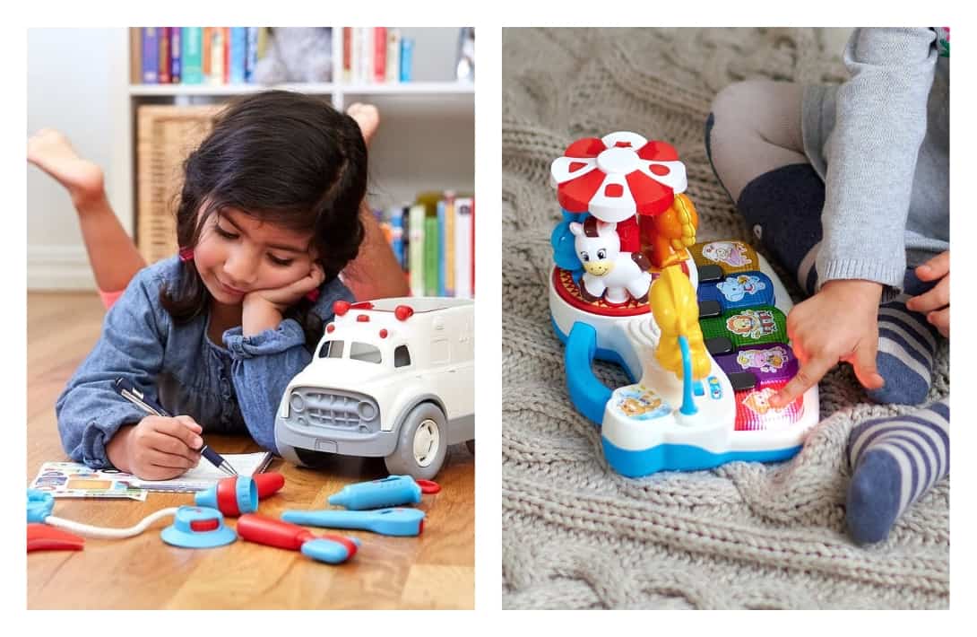 11 Eco-Friendly Toys Giving Your Kids Smart, Sustainable Fun Images by Toy Library Subscription #ecofriendlytoys #ecofriendlytoybrands #ecotoys #ecofriendlykidstoys #sustainabletoys #sustainablechildrenstoys #sustainablejungle