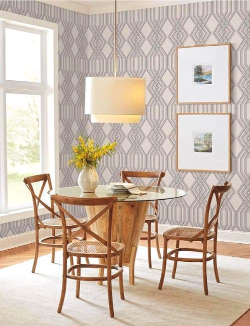 9 Non-Toxic Wallpaper Options For Wall-To-Wall Eco-Friendliness Image by York Wallcoverings #nontoxicwallpaper #nontoxicpeelandstickwallpaper #ecofriendlywallpaper #pvcfreewallpaper #nontoxicremovablewwallpaper #ecowallpaper #sustainablejungle
