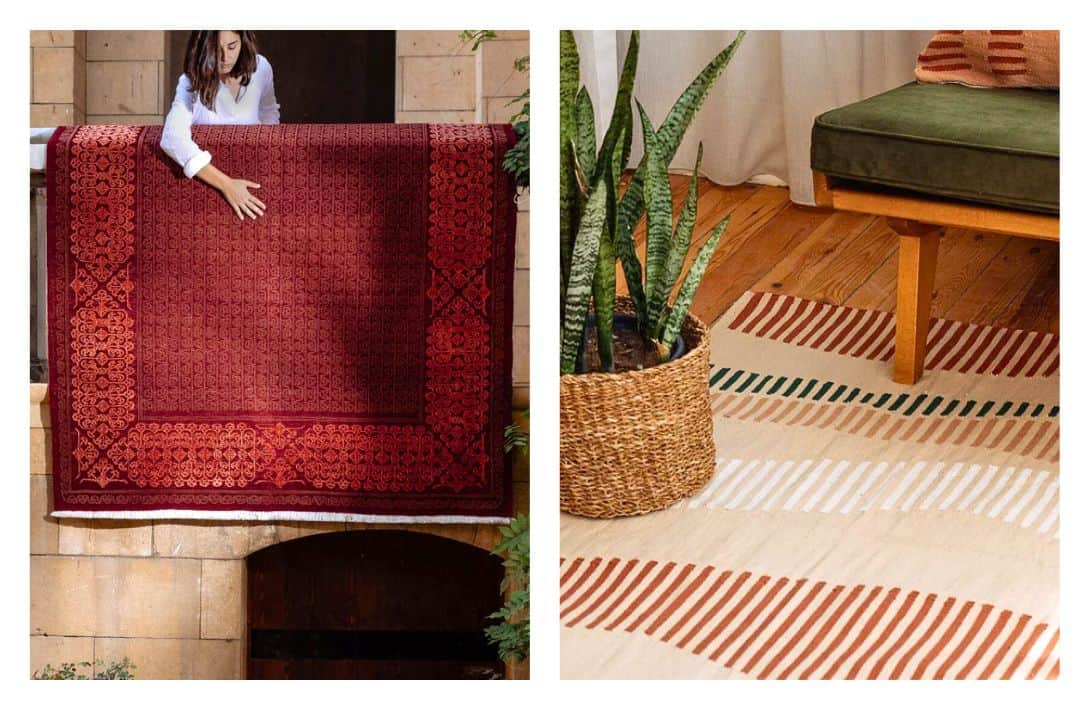 9 Fair Trade Rugs To T(h)read Lightly At Home Images by Kiliim #fairtraderugs #fairtradearearug #fairtradewoolrugs #ethicalrugs #eticalhandwovenrugs #ethicalarearugs #sustainablejungle