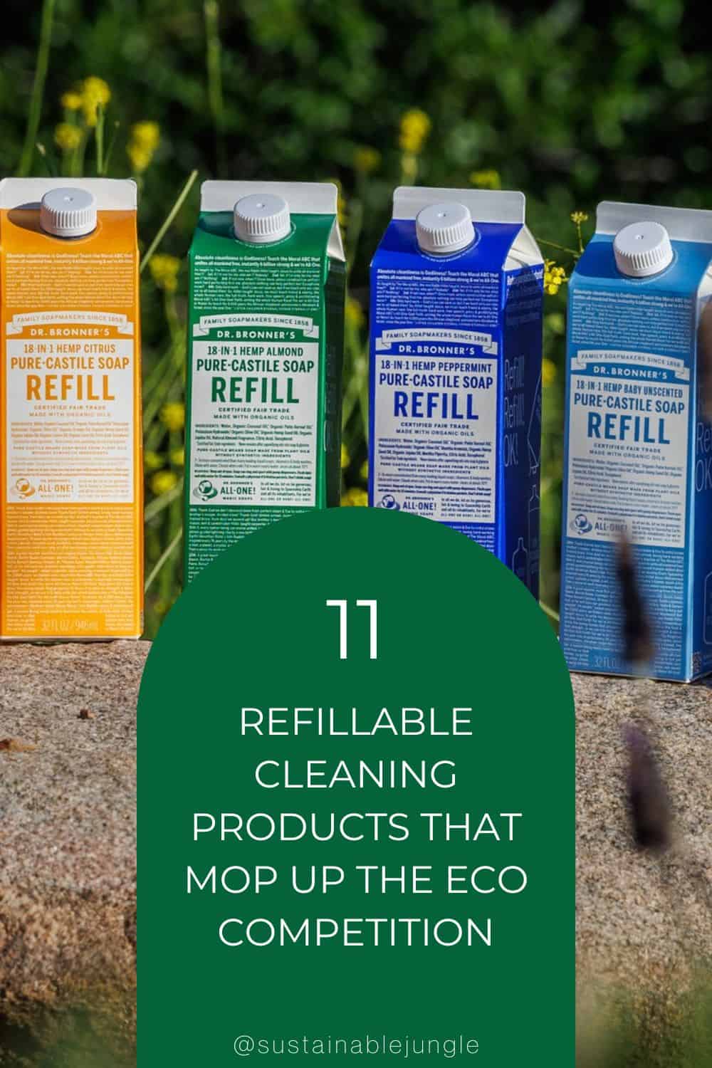 11 Refillable Cleaning Products That Mop Up The Eco Competition Image by Dr. Bronner’s #refillablecleaningproducts #reusablecleaningproducts #refillcleaningproducts #reusablecleaningsupplies #bestrefillablecleaningproducts #cleaningrefills #sustainablejungle