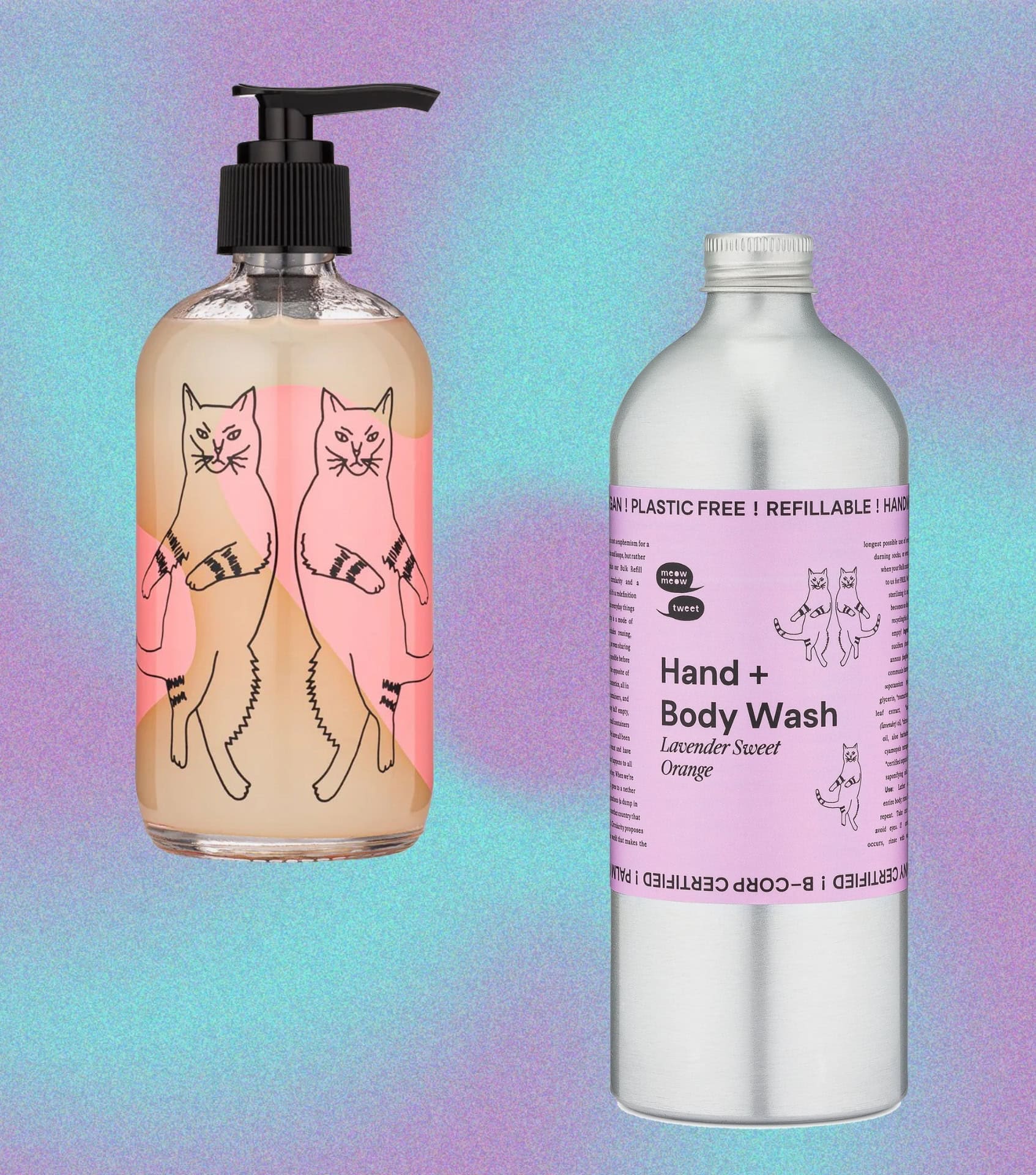 Image by Sustainable Jungle and Meow Meow Tweet (refillable body wash)
