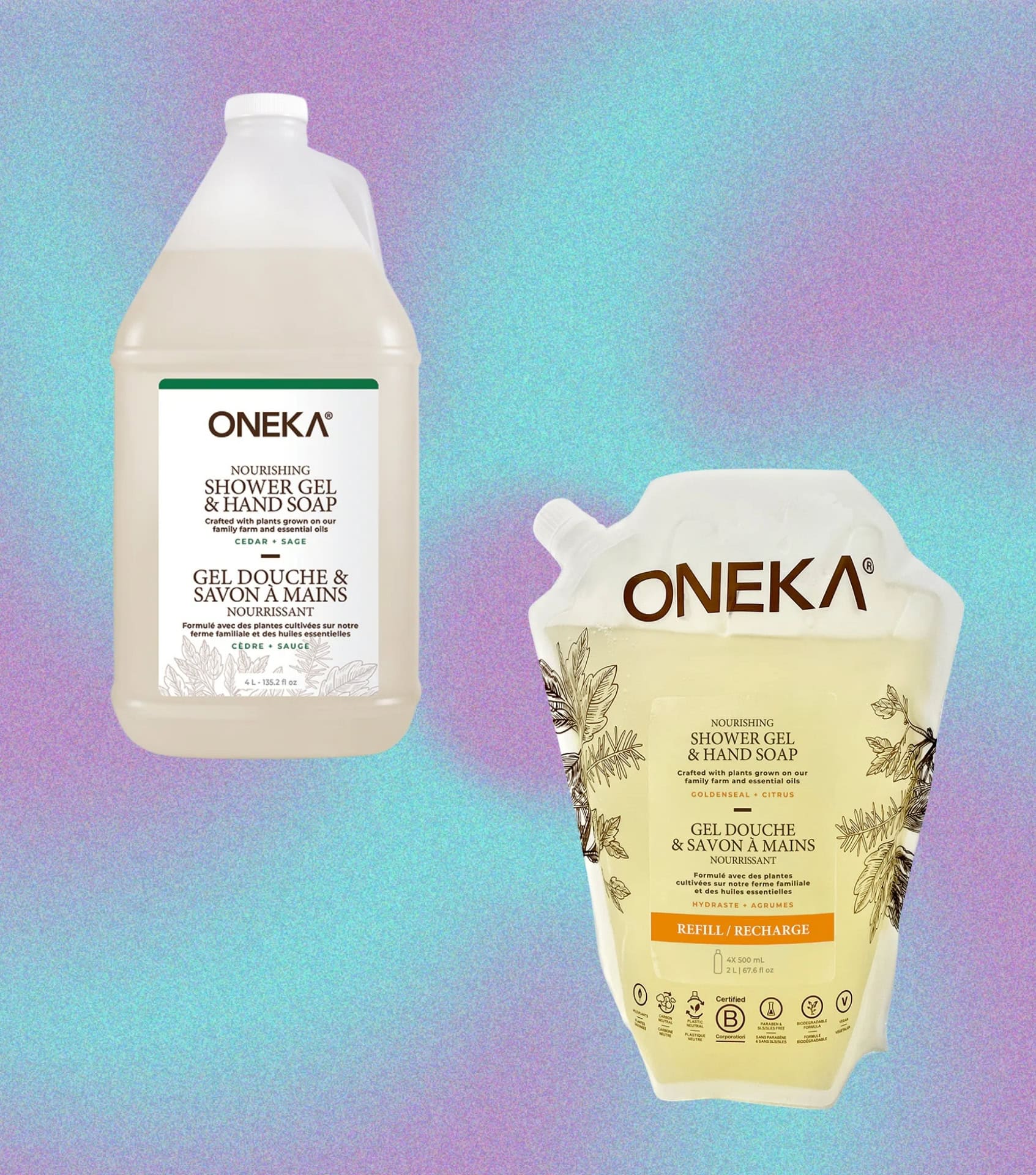 Image by Sustainable Jungle and Oneka (refillable shower gel)