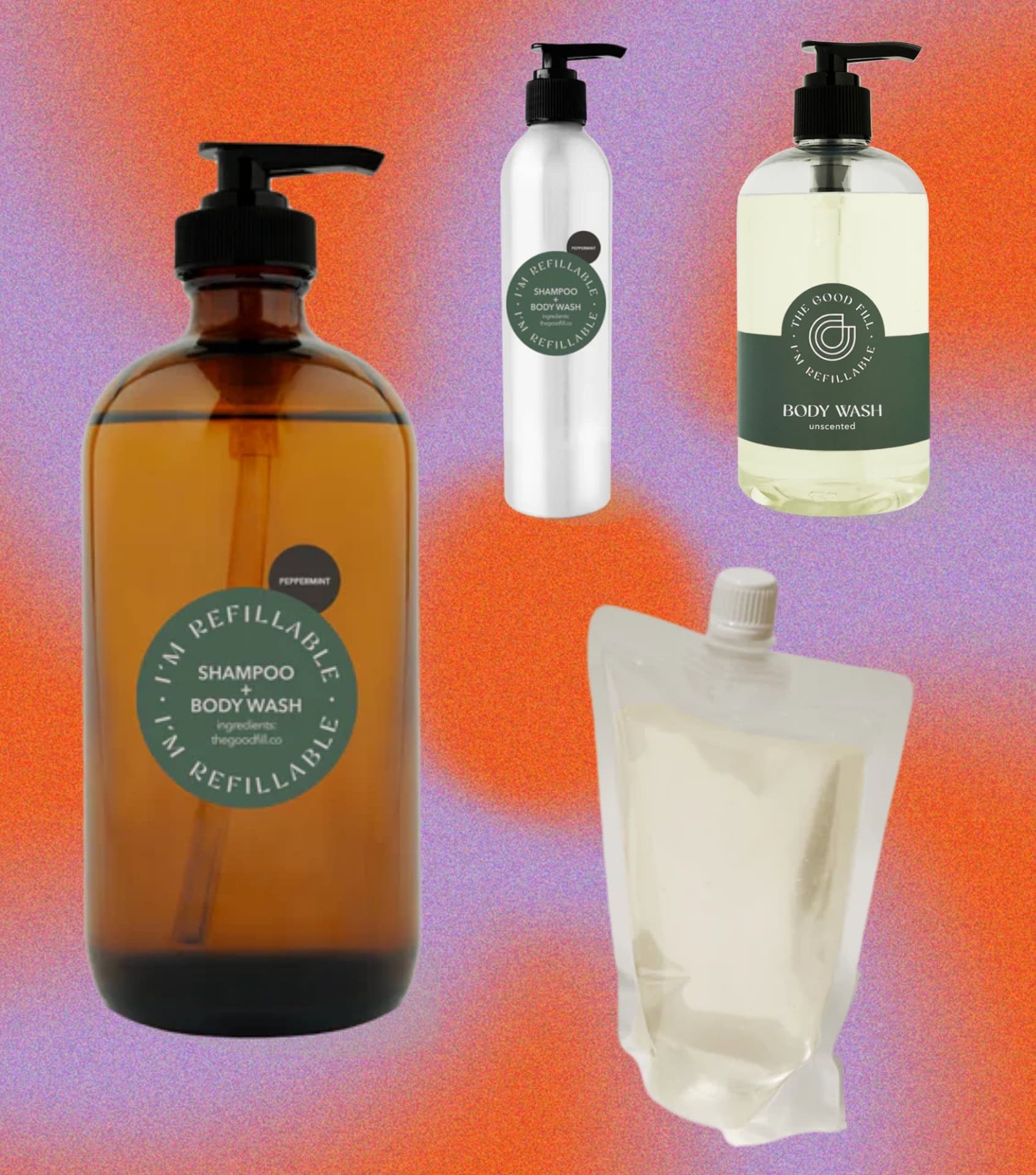 Image by Sustainable Jungle and The Goodfill (refill body wash)