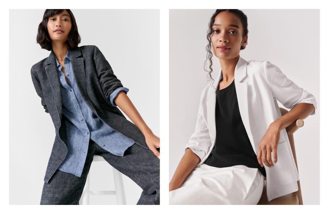 Boardroom To Bar: 7 Stylish Sustainable Suits & Blazers Images by Eileen Fisher #sustainablesuits #sustainablemenssuits #ethicalsuits #sustainablesuitbrands #sustainableblazers #ethicalwomenssuits #sustainablejungle