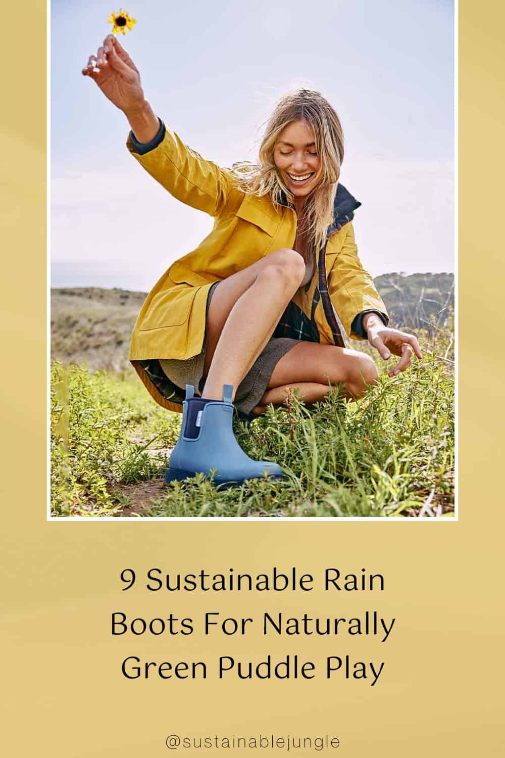 9 Sustainable Rain Boots For Naturally Green Puddle Play Image by Merry People #sustainablerainboots #ecofriendlyrainboots #naturalrubberrainboots #recycledruuberboots #bestsustainablerainboots #veganrainboots #sustainablejungle