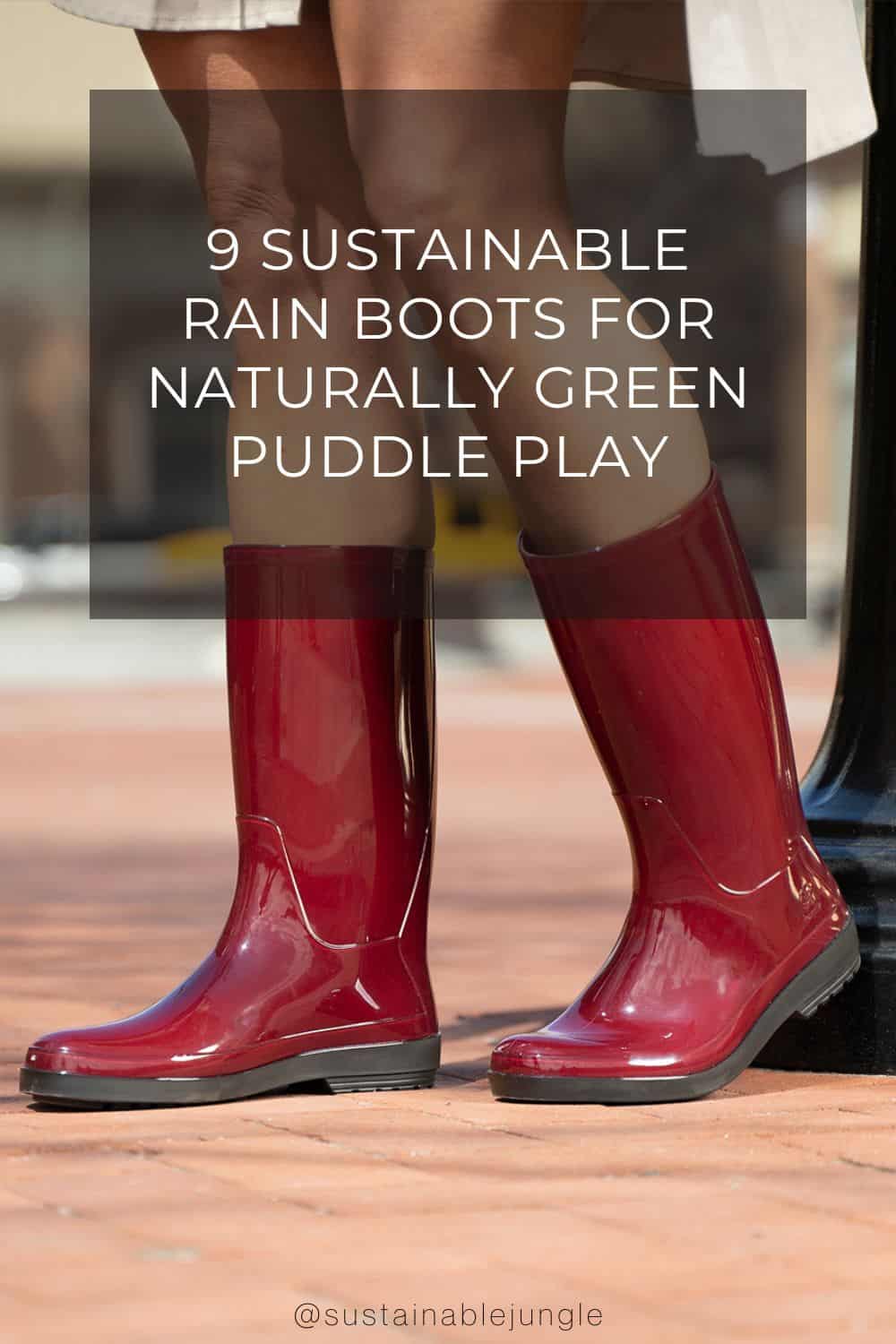 9 Sustainable Rain Boots For Naturally Green Puddle Play Image by Kamik #sustainablerainboots #ecofriendlyrainboots #naturalrubberrainboots #recycledruuberboots #bestsustainablerainboots #veganrainboots #sustainablejungle