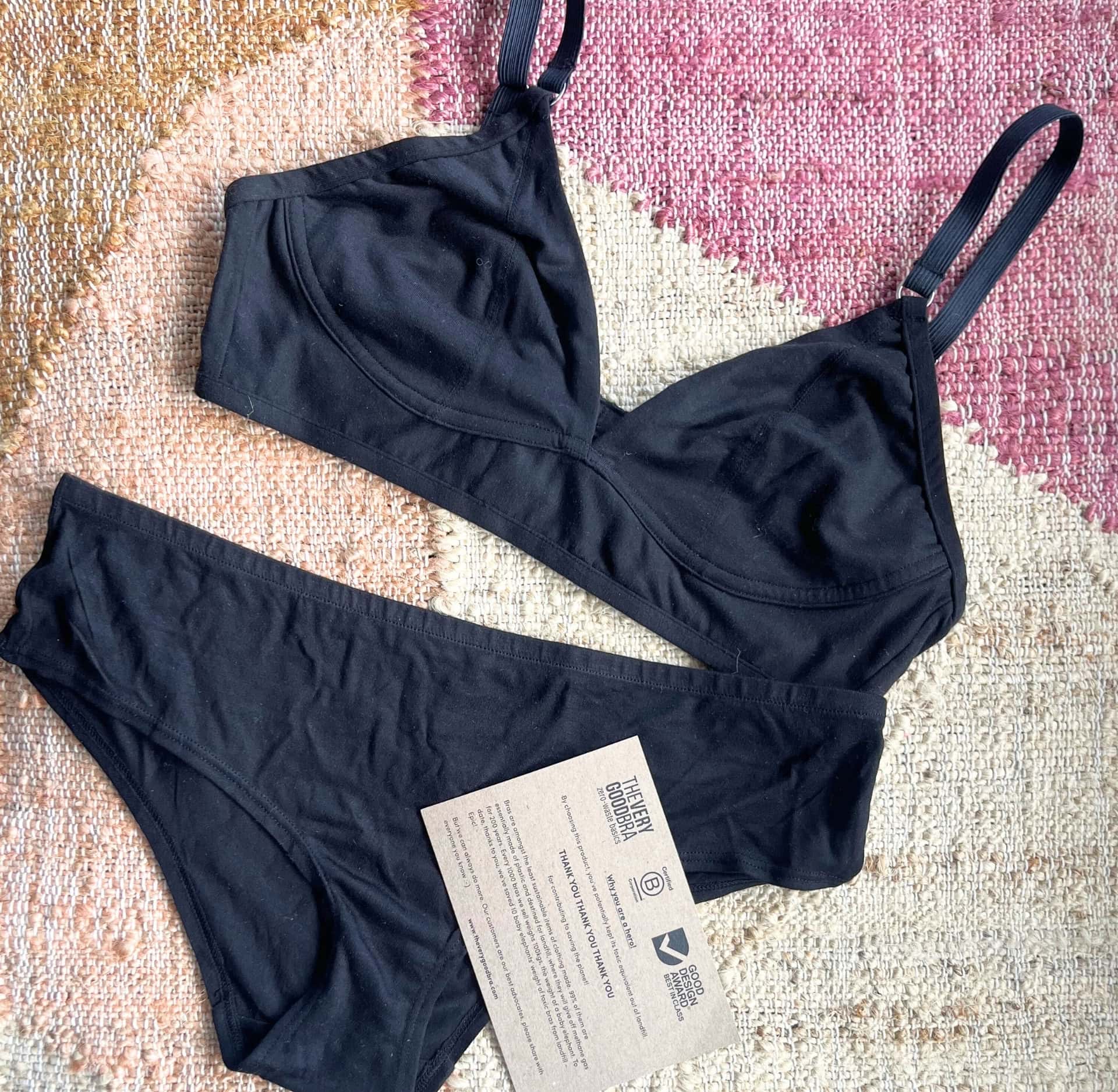 Image by Sustainable Jungle - The Very Good Bra - Black Tencel Bra and Brief Set-Brand Review & Rating