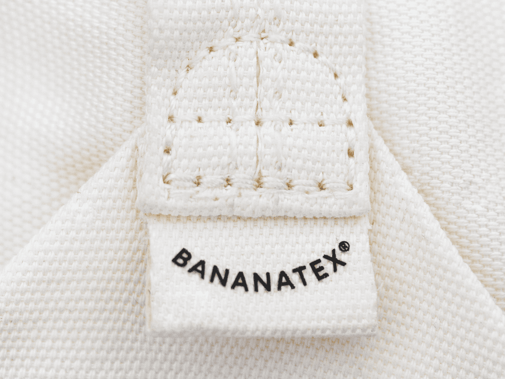 Close-up of Bananatex® textile made from banana plant fibers—an eco friendly and sustainable fabric option.